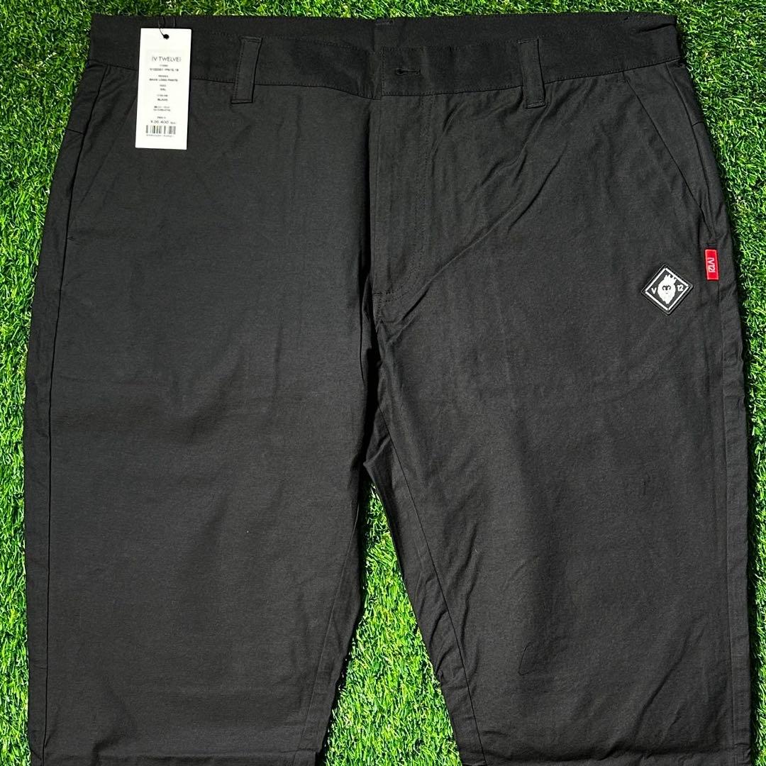 【XXLサイズ】新品タグ付V12 BACK LOGO PANTS 黒 ゴルフ
