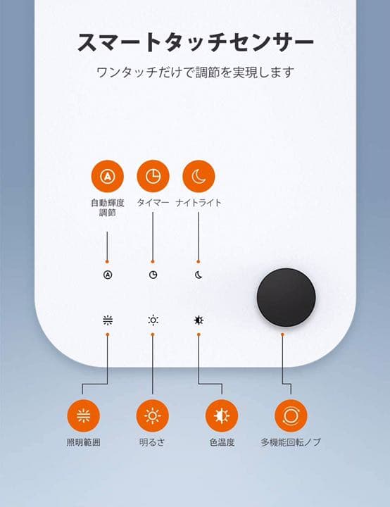 デスクライト LED電気スタンド 太陽光 950lm 光感センサー
