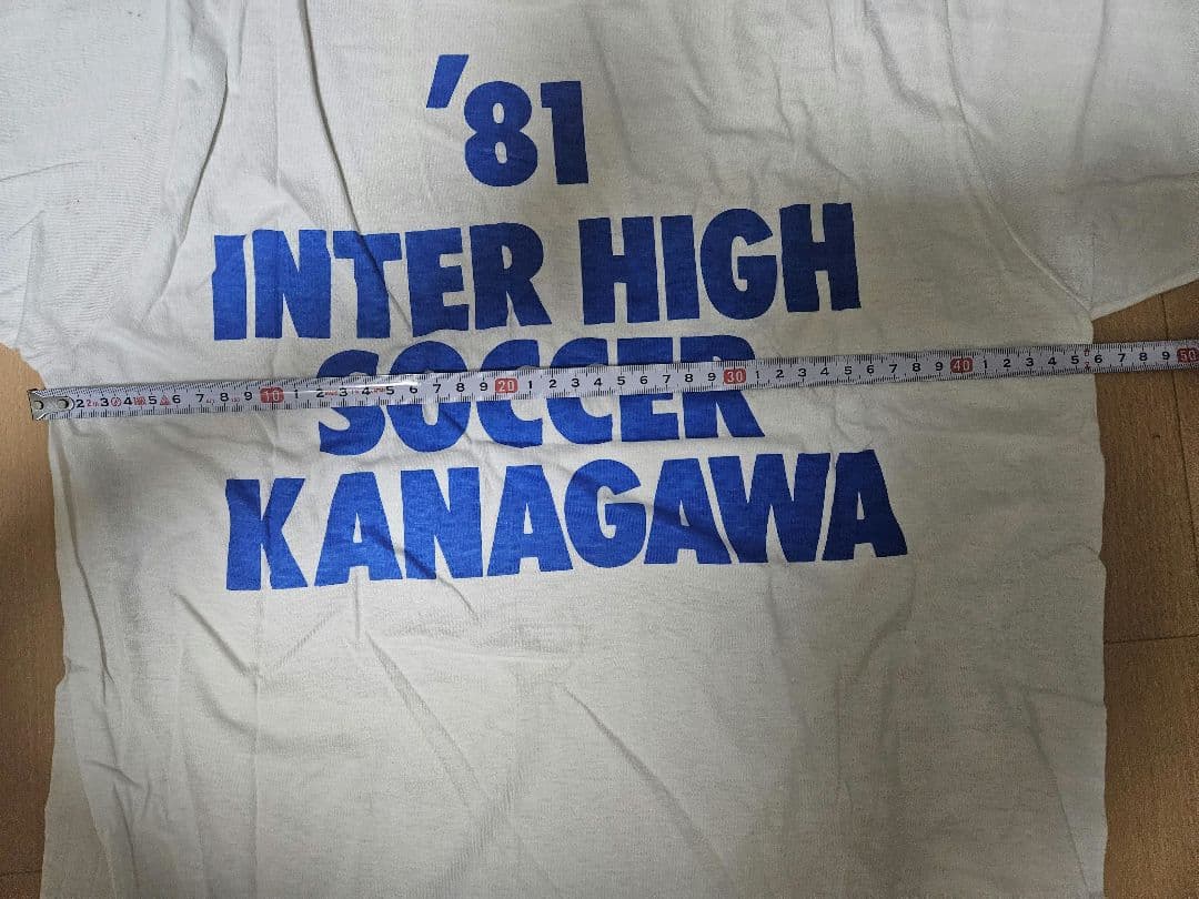 1981年神奈川県インターハイ サッカー記念Tシャツ白×青