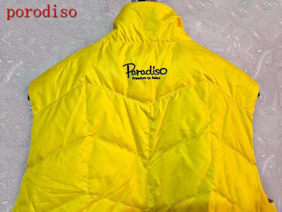 Paradiso イエロー キルティングベスト Mサイズ