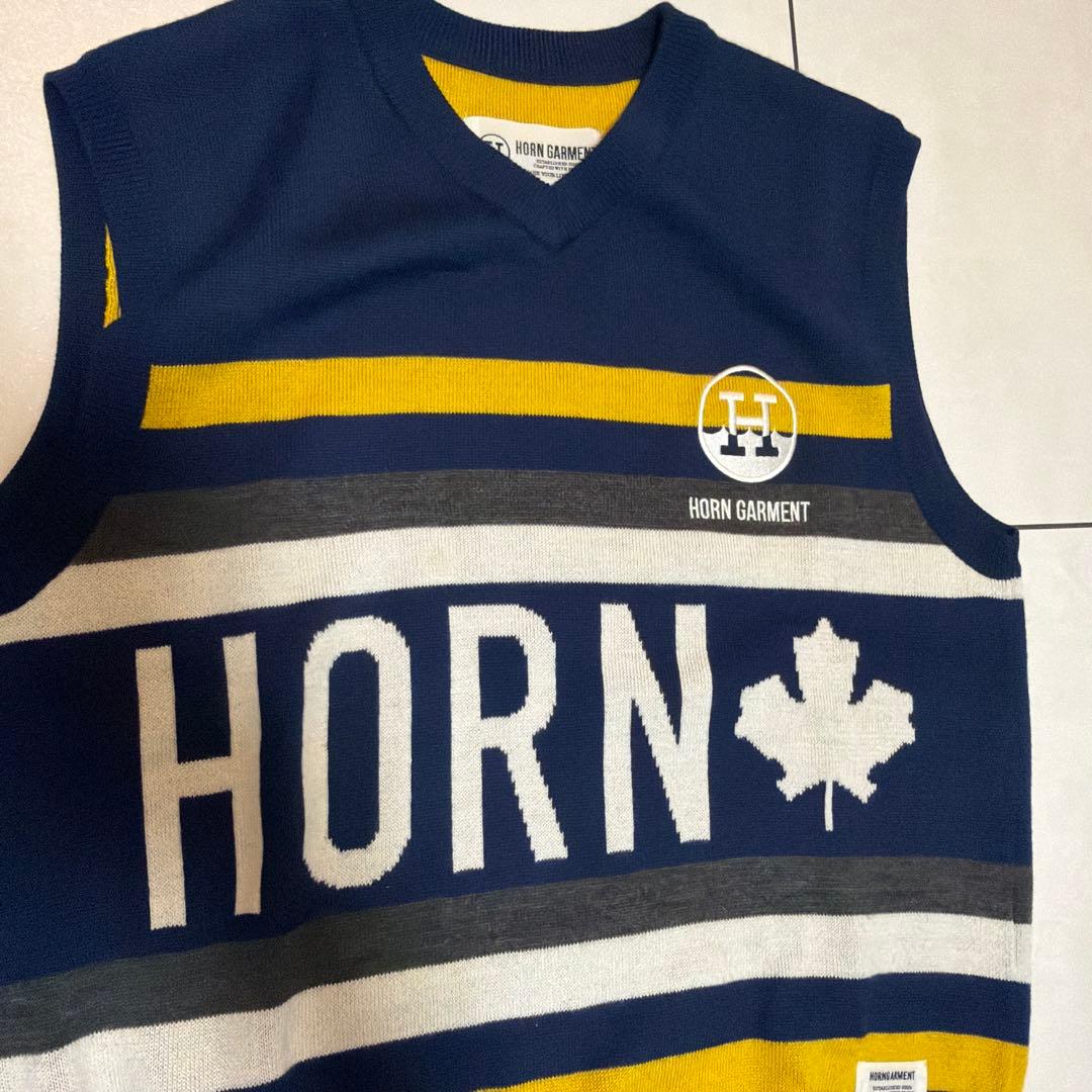 HORN GARMENT ストライプ ノースリーブベスト