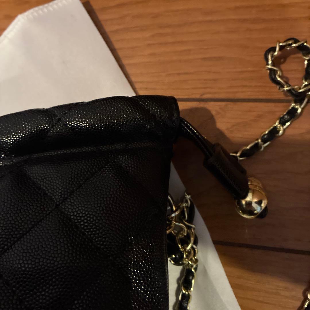 ☆CHANEL ☆ブラックレザーミニショルダーバッグ➕ネックレス2➕ピアス1