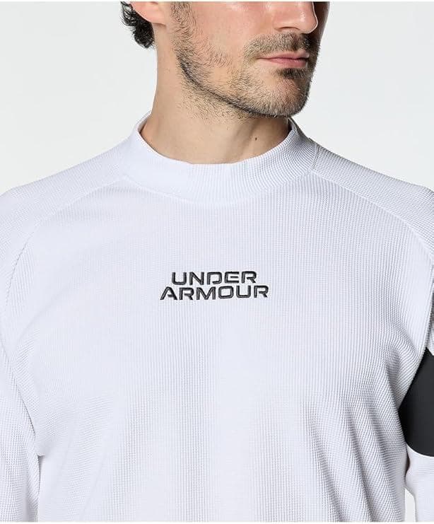 Under Armour M's Golf XL 白 ワッフル モックネック