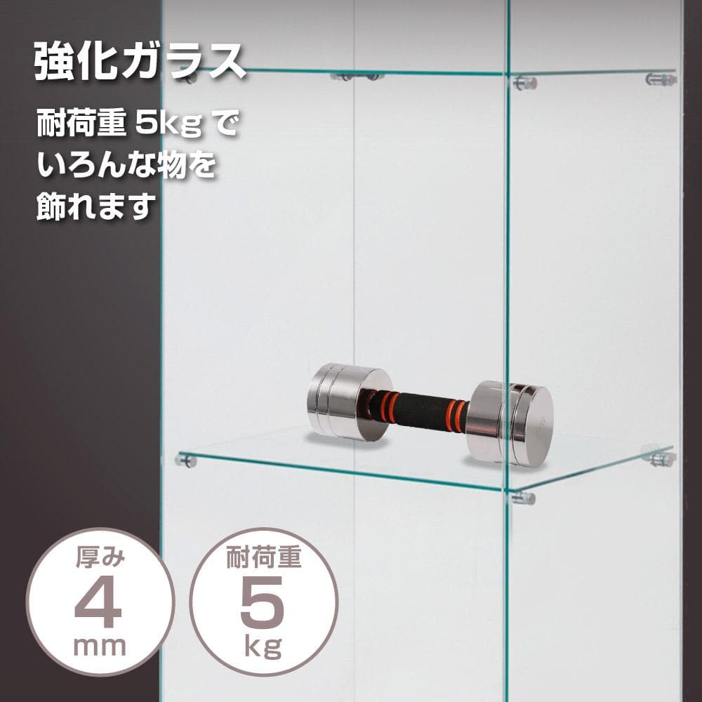【新品】2段ワイド 棚 ブラック コレクションケース ガラス フィギュアケース