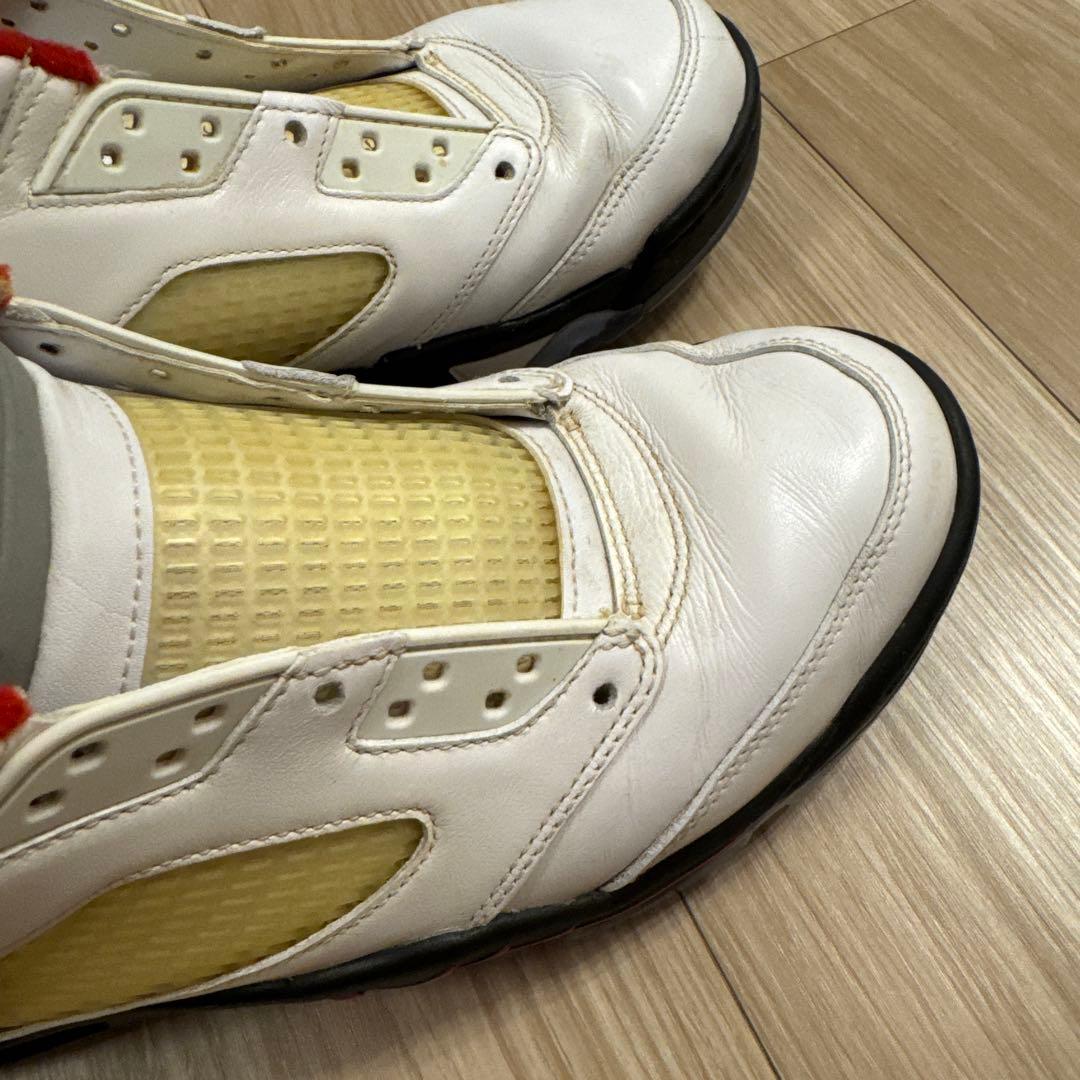 Air Jordan 5 ホワイト/レッド スニーカー