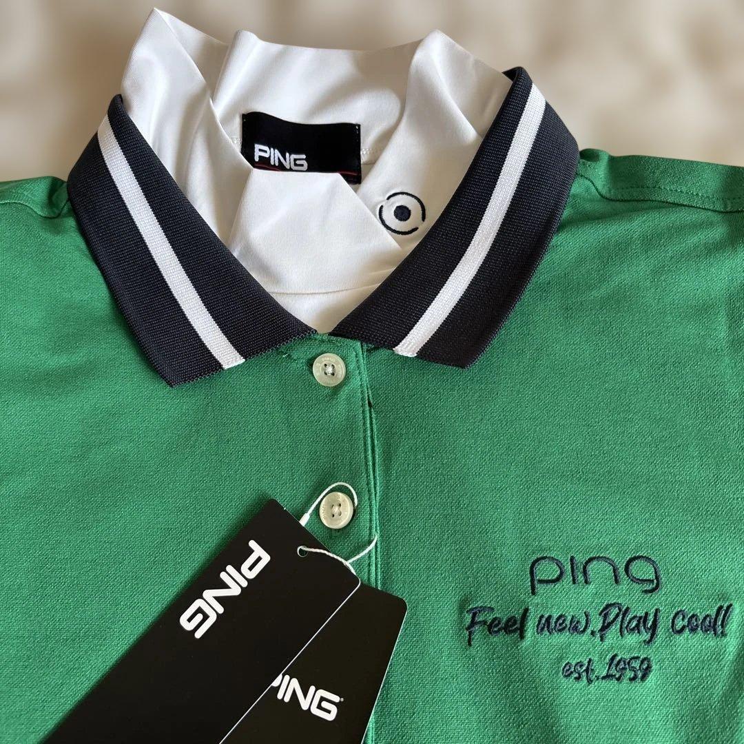 新品　PING ピン　インナー付きポロシャツ　緑　LL 送料込み