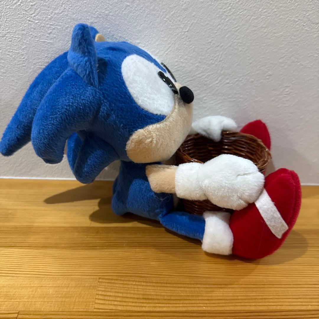ソニック ぬいぐるみ バスケット付き レトロ　レア