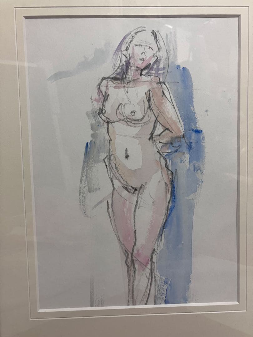 絵画、水彩スケッチ、ヌードクロッキー、真作
