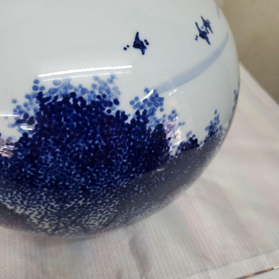 蔵出し特価　景徳鎮　風景柄　陶器花瓶高さ23cm幅21cm