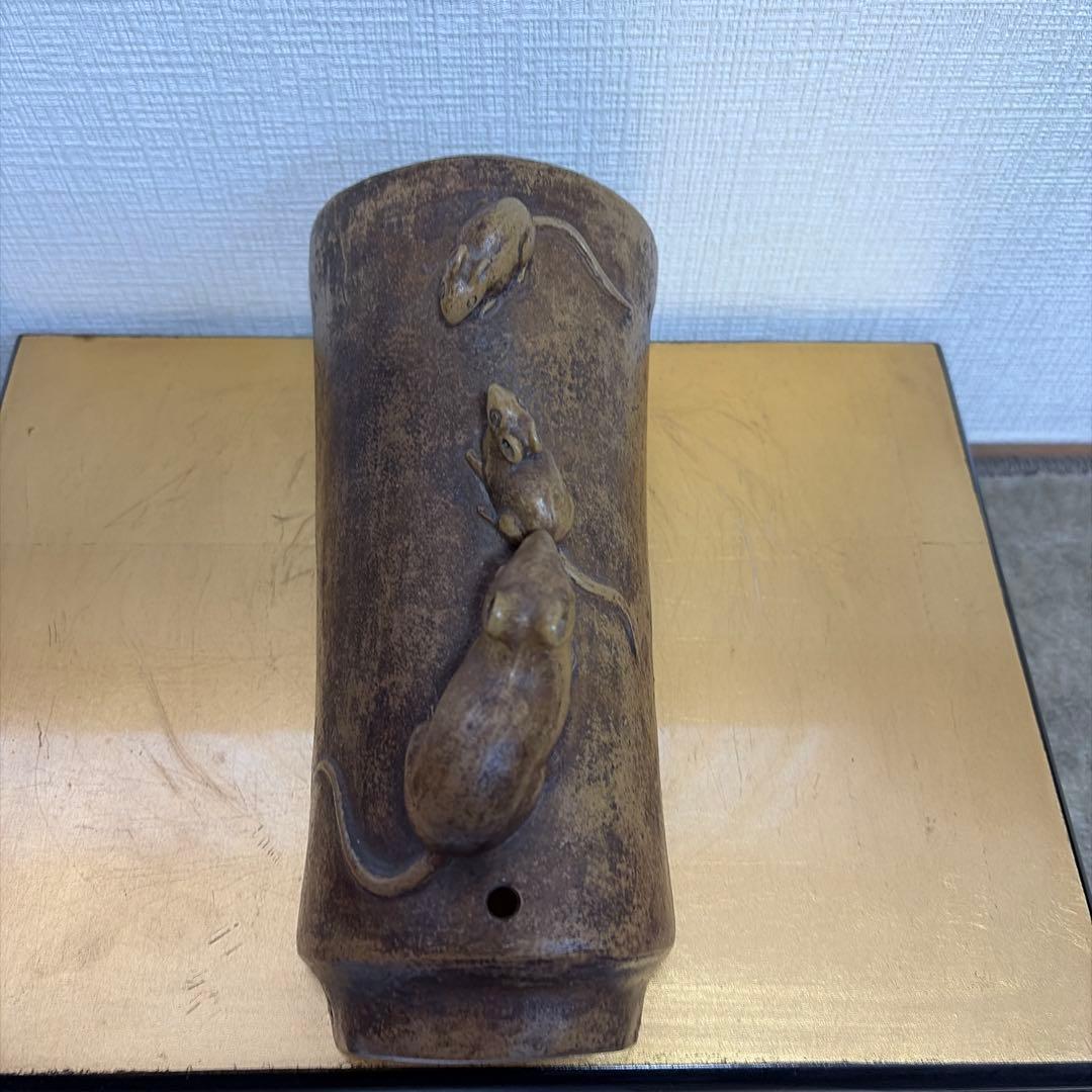 備前焼　瓦ネズミ　金重陶陽