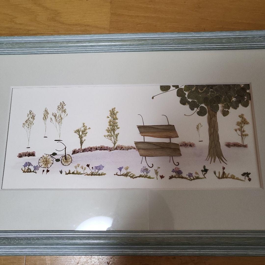 押し花で、作った風景