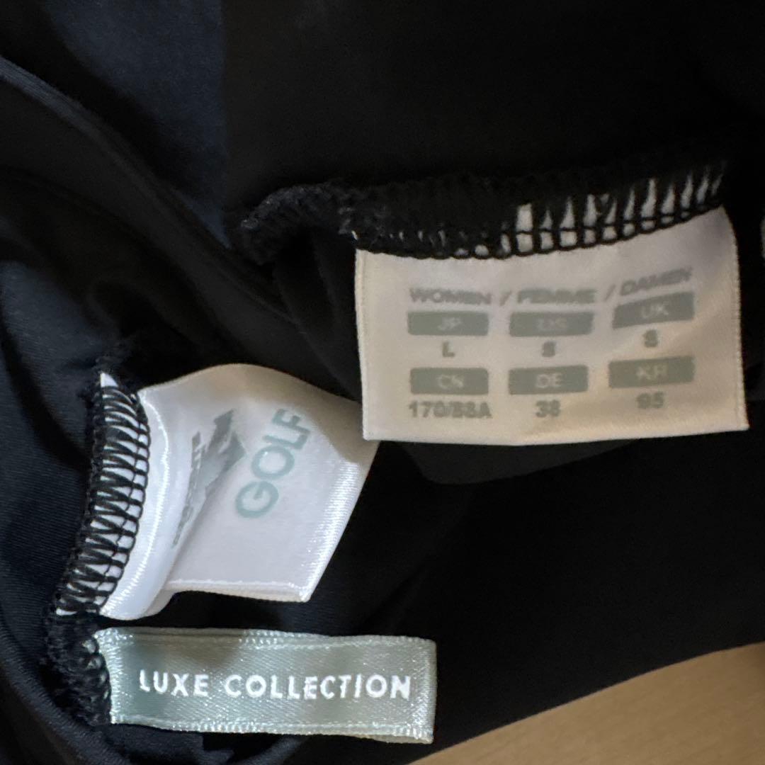 デサント【LUXE】ゴルフ　モックネックシャツ　スカート　上下2点セット　L/M
