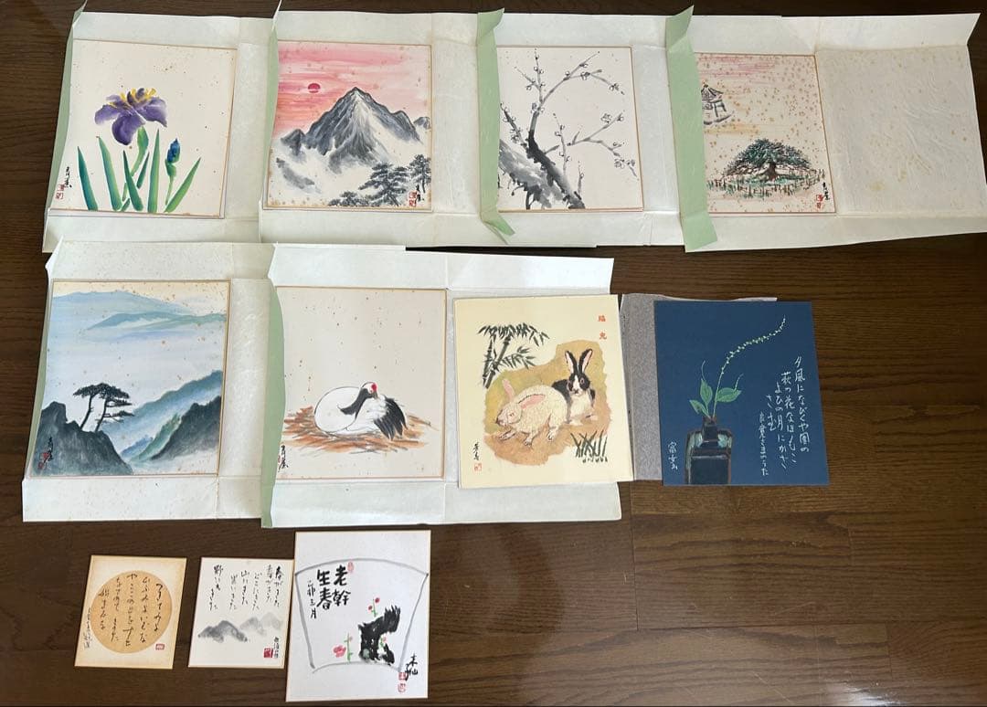 絵 色紙 37点 掛け軸 7点 置物 1点まとめ売り ジャンク
