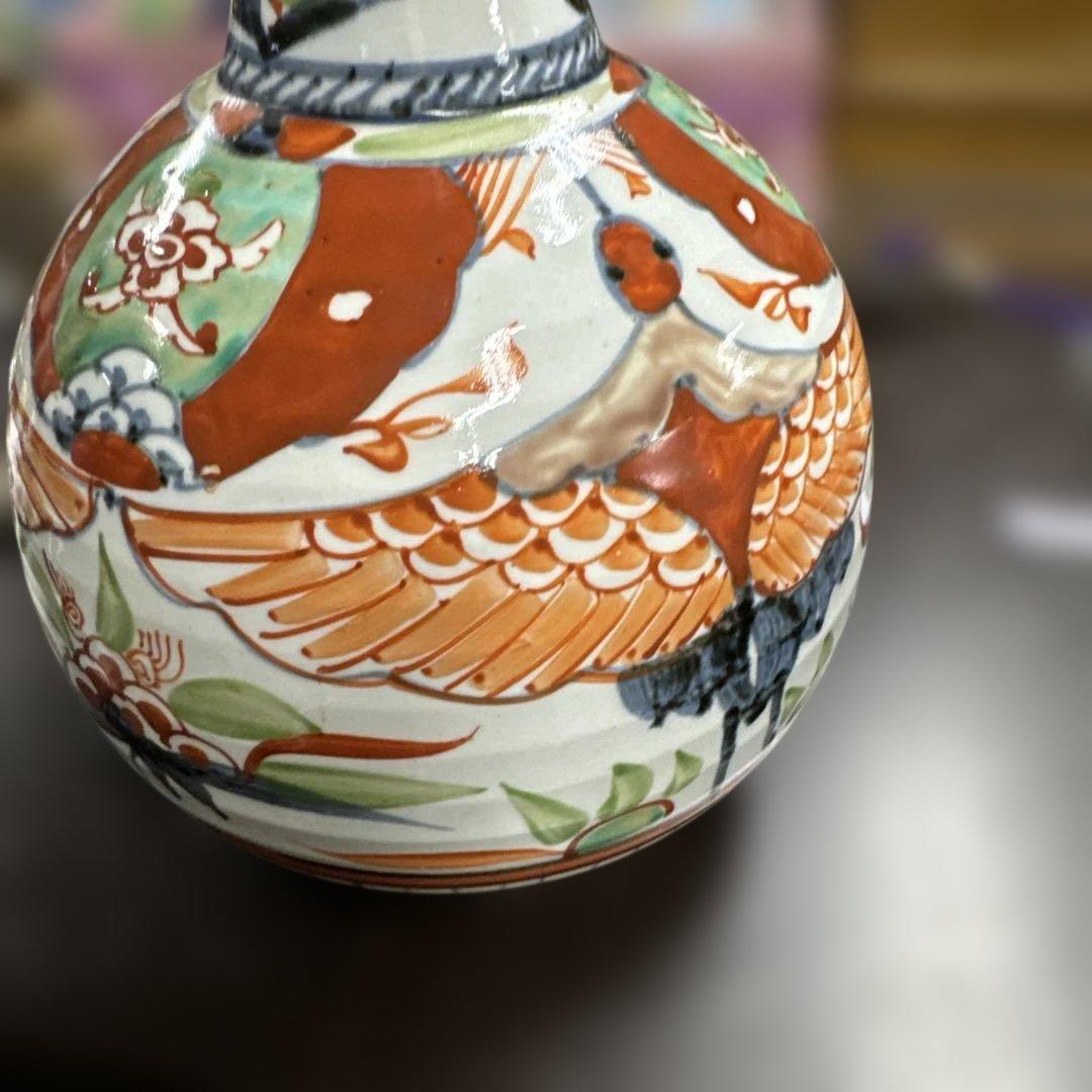 骨董　蔵出し　古伊万里？　陶磁器 花瓶 鳥のデザイン