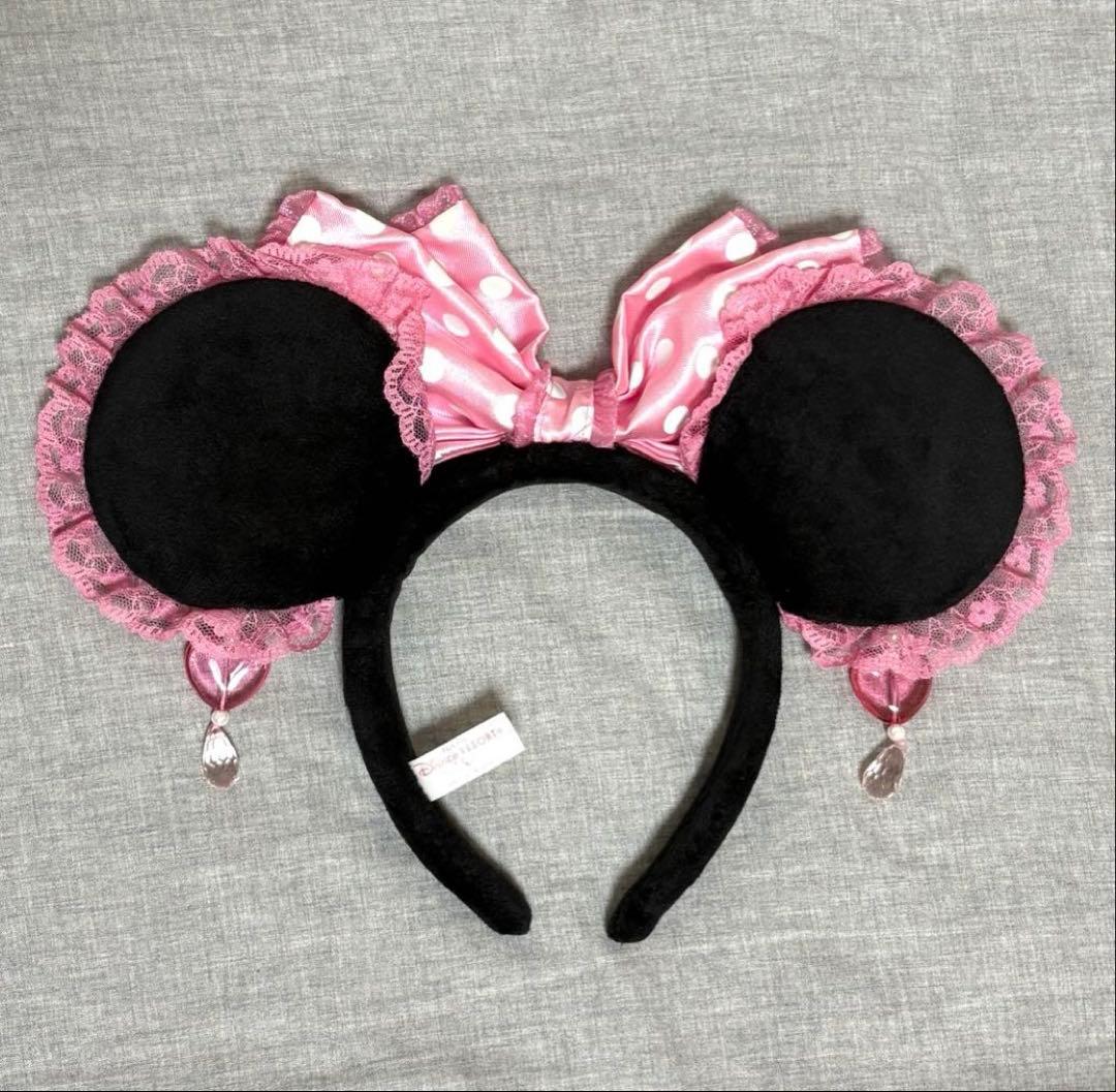 ディズニー ミニー カチューシャ イヤリング ピンク ドット