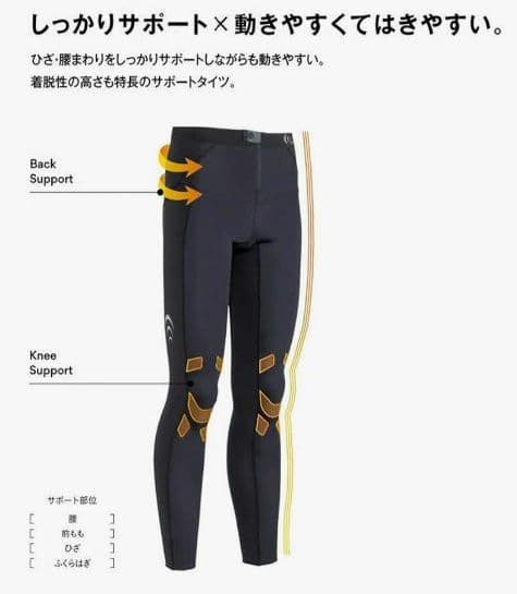 【美品】C3fit フォーカスサポートロングタイツ 着圧 腰 太もも 膝メンズＭ