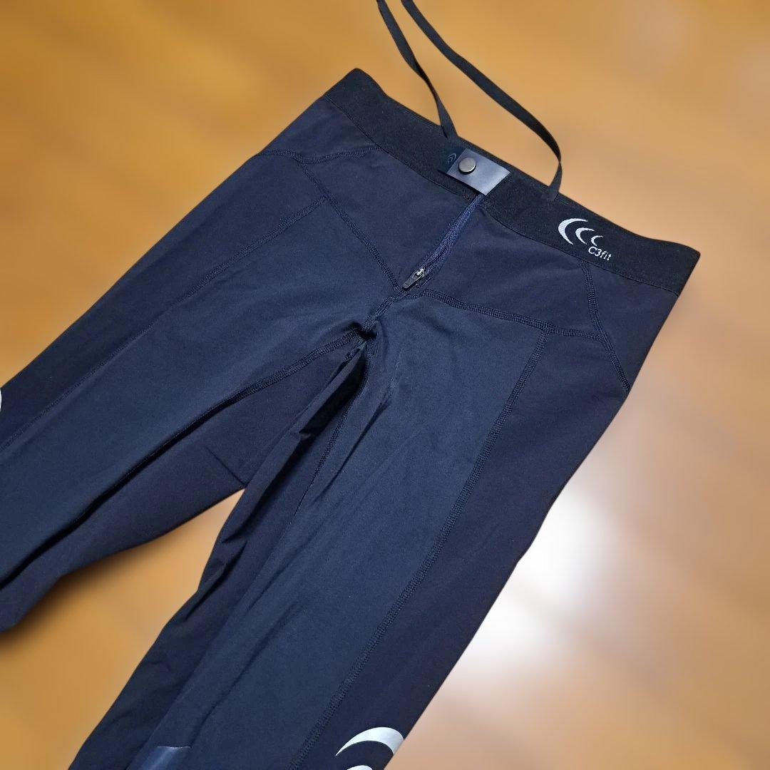 【美品】C3fit フォーカスサポートロングタイツ 着圧 腰 太もも 膝メンズＭ