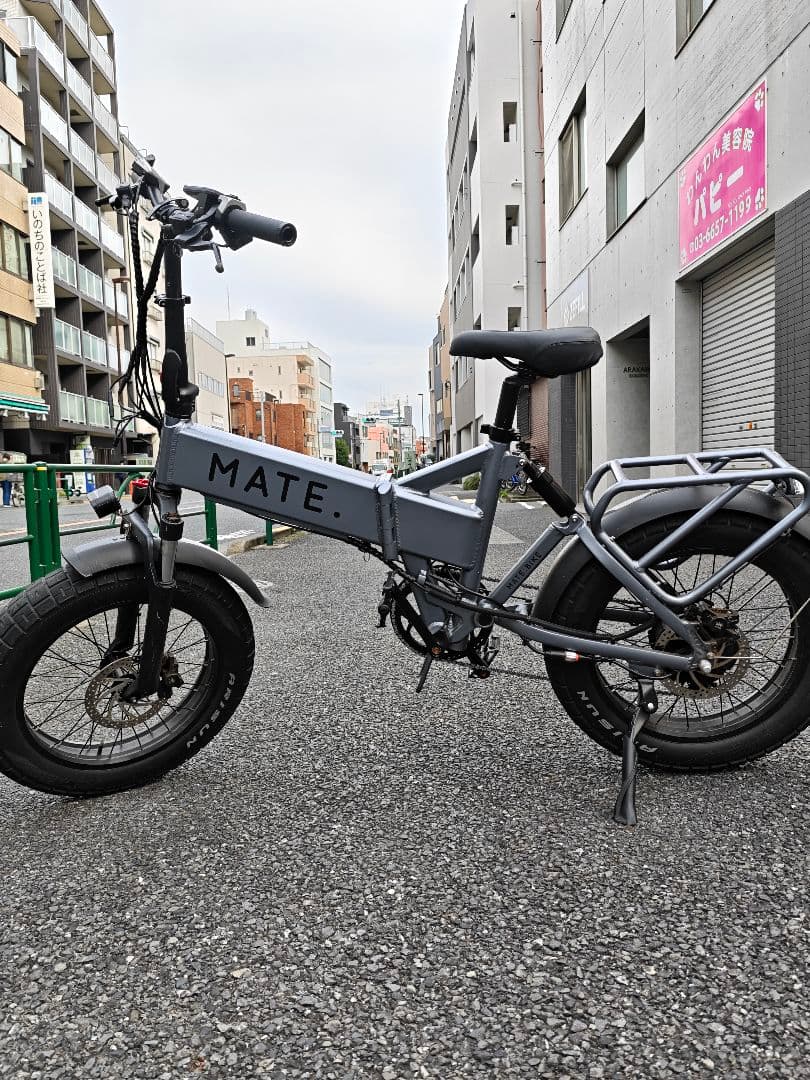 折りたたみ 電動アシスト自転車 ファットタイヤ グレー
