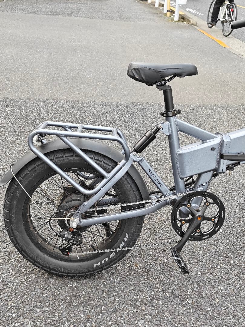 折りたたみ 電動アシスト自転車 ファットタイヤ グレー