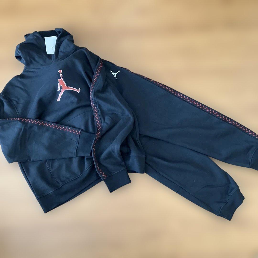 週末値下↓Jordan ブラック フーディーとパンツセット　Ｌ