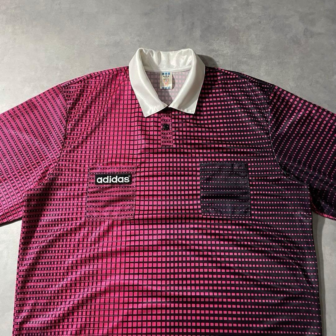 ウェア 90s adidas trefoil logo geometric shirt
