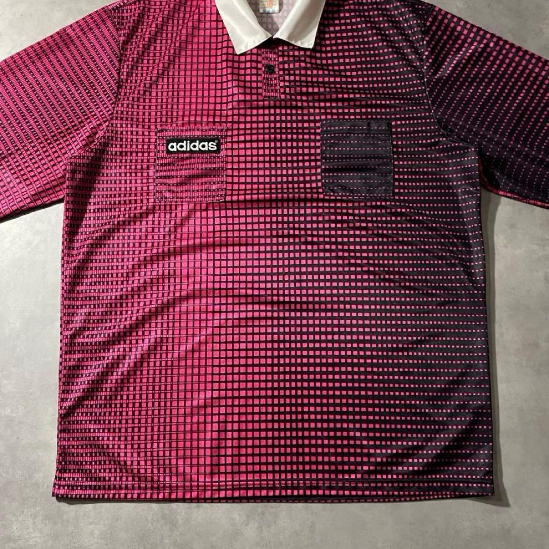 ウェア 90s adidas trefoil logo geometric shirt