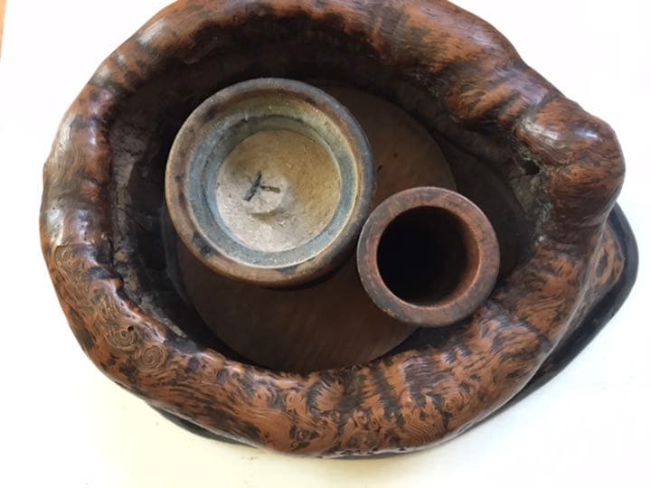 煙草盆　天然木時代アンティーク骨董花器茶道具民芸品古民具美術品レアもの瓶掛け