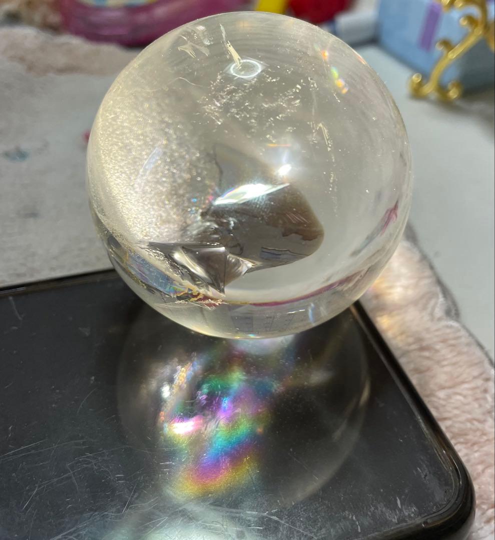 まとめ購入アイリスクォーツ 虹入 クリスタル 水晶丸玉 レインボー 魔除 開運