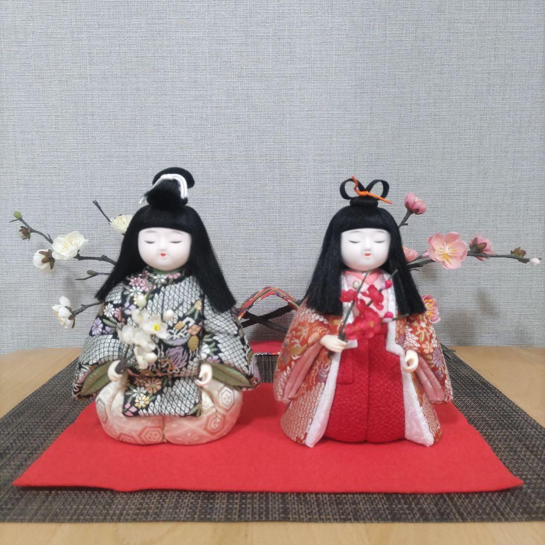 木目込人形✿紅梅白梅❀小さい雛人形✿❀