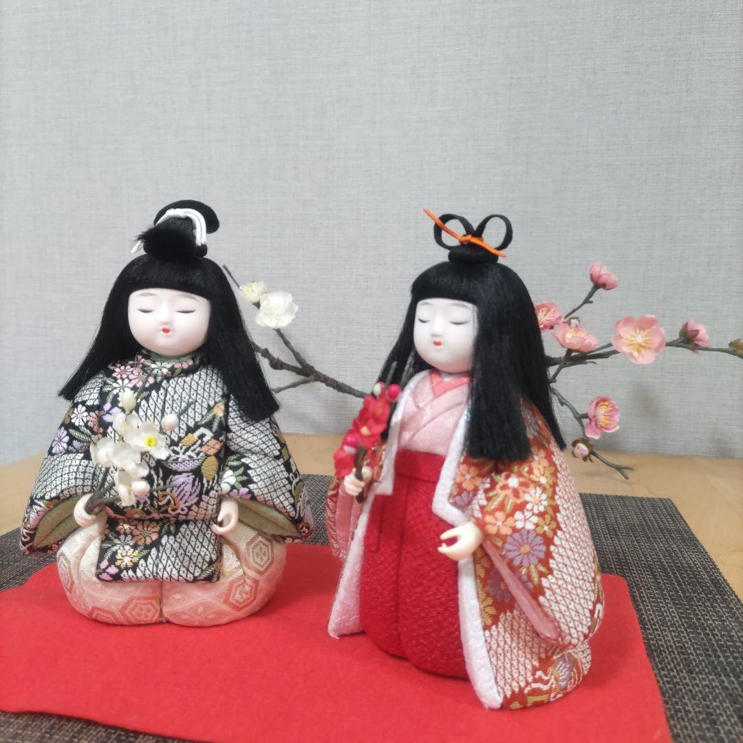 木目込人形✿紅梅白梅❀小さい雛人形✿❀