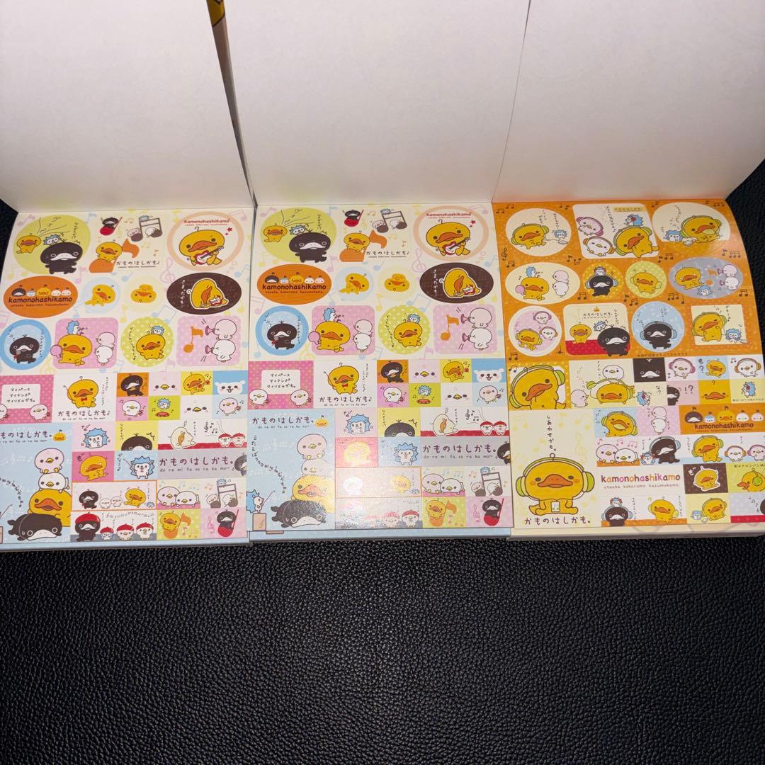 サンエックス　かものはし。　メモ用紙セット　メモ帳　シール　2009