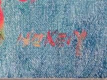 【真作】絵画　油彩SM　赤椿　一輪の華やぎ　小品　一点もの　X129