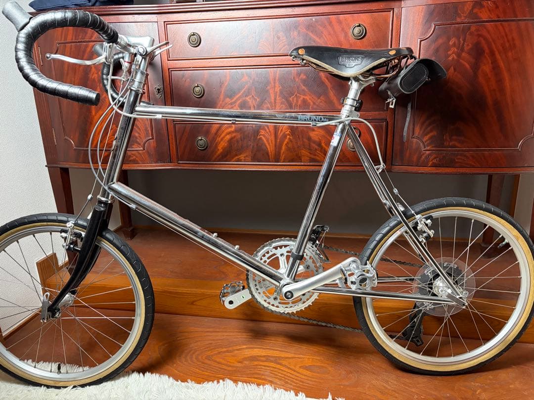 ミニベロ クロームフレーム BROOKSサドル