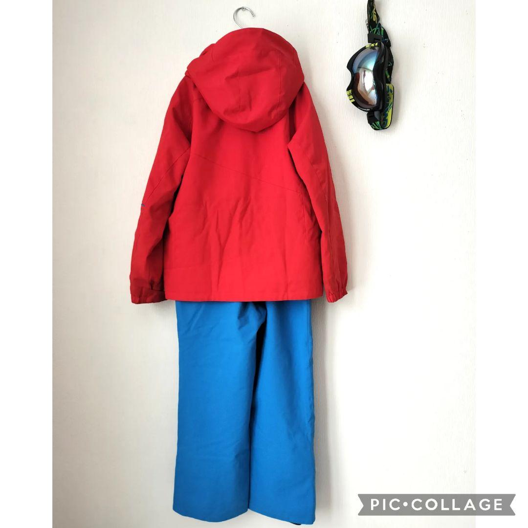 美品 PHENIX デモモデル スキーウェア上下 150 ジュニア 男の子 赤青
