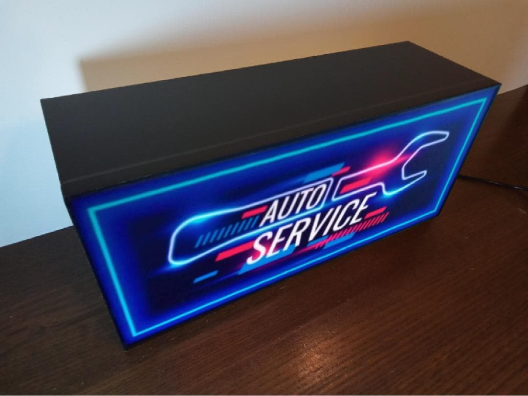自動車 オート サービス カーショップ ガレージ 看板 置物 雑貨 ライトBOX