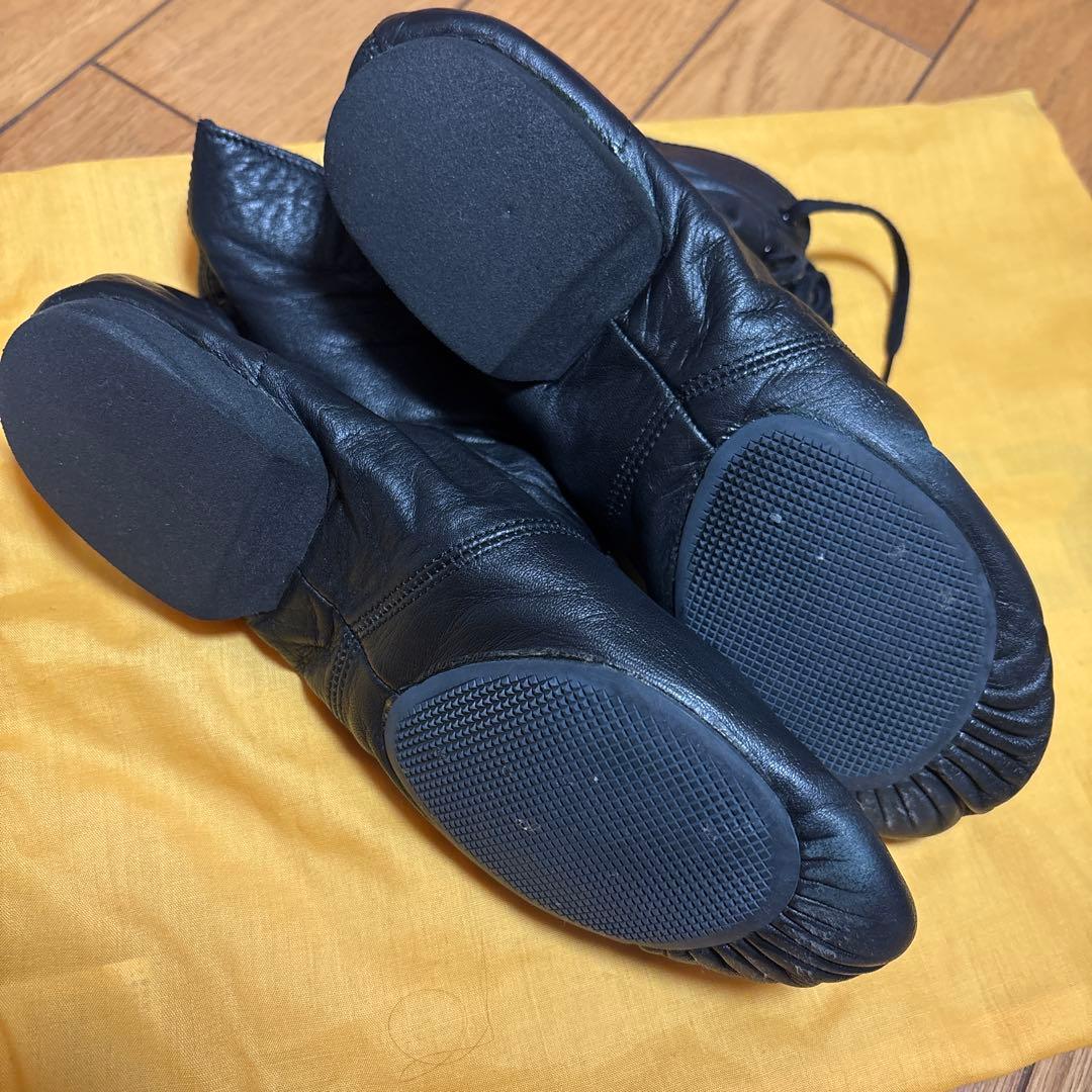 Chacottミドルカットプリーツジャズシューズ（レザーソール）24cm