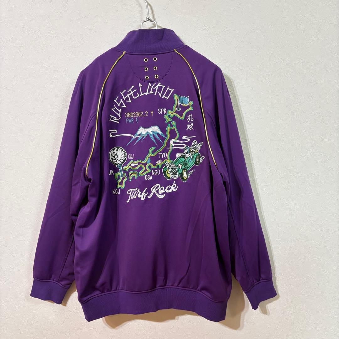 【RUSSELUNO】新品スーベニアスカジャケット　ゴルフ　メンズＬ　パープル
