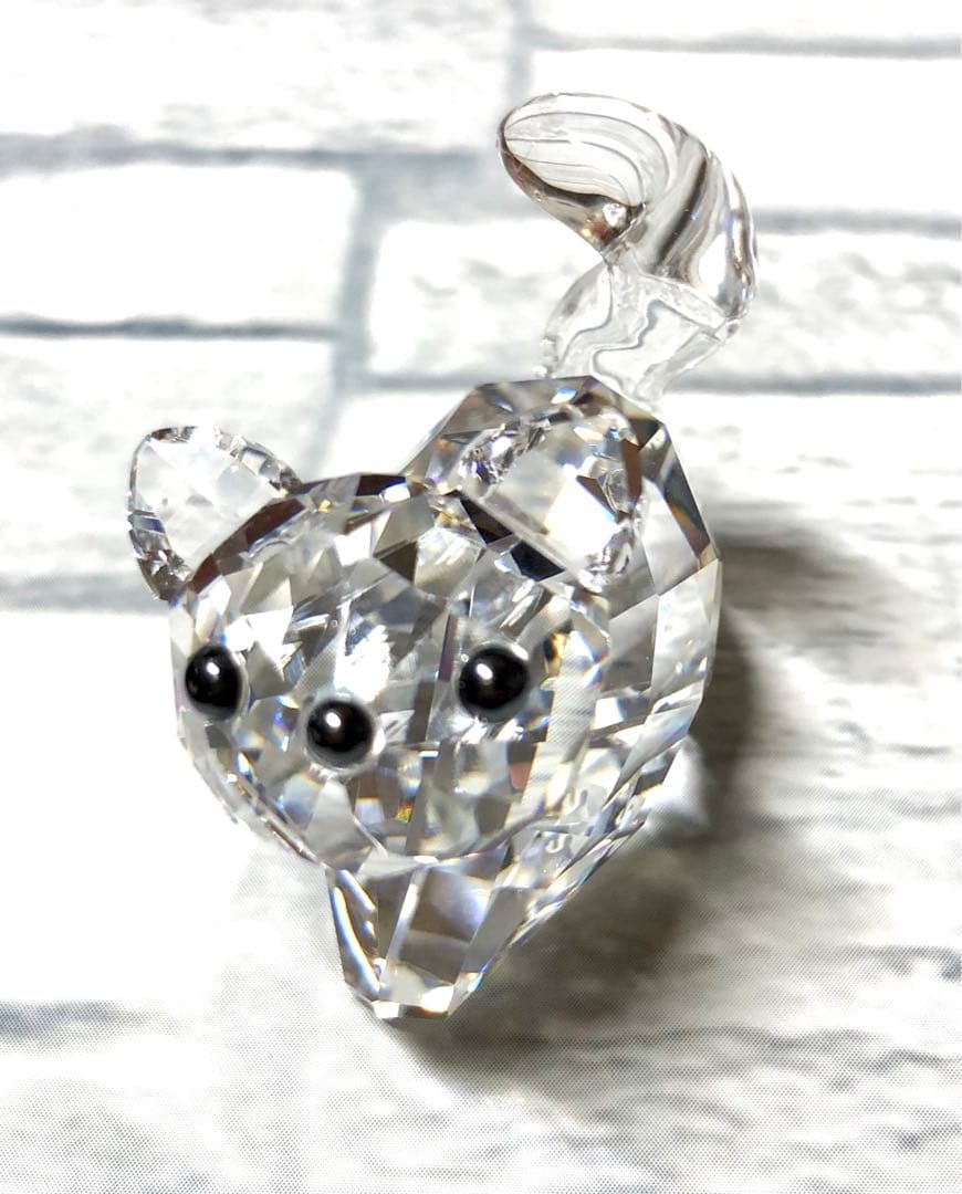 希少 廃盤 SWAROVSKI スワロフスキー 猫 ねこ ネコ 置物 インテリア