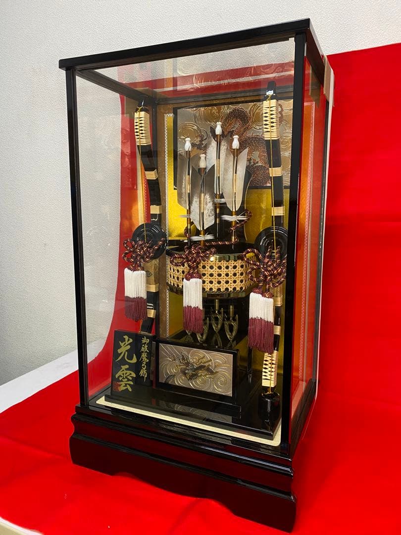 東京久月　破魔弓　ガラスケース１８号・間口約３7×奥行約２８×高さ約６５㎝