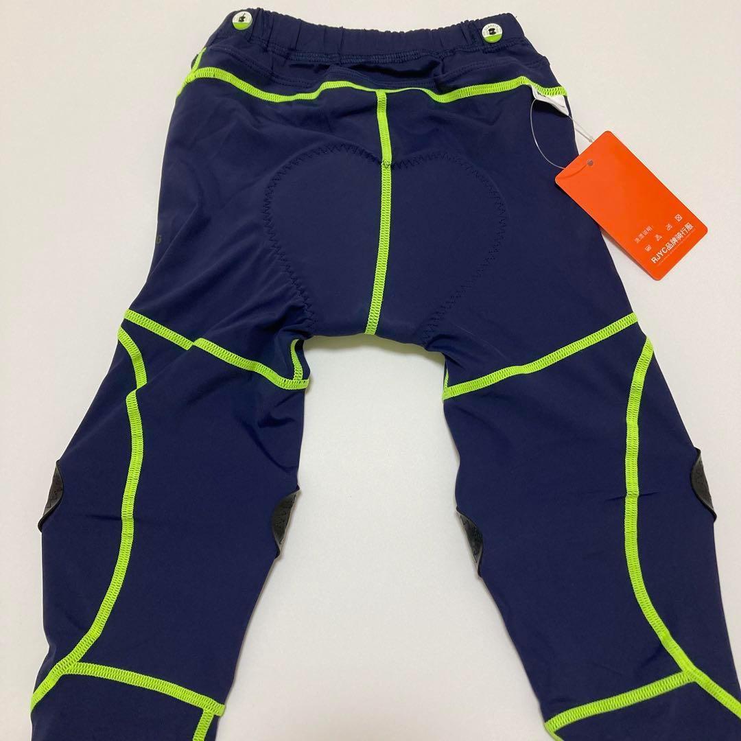 【新品】サイクルパンツ ２XL ネイビー×グリーン ランバイク ストライダー