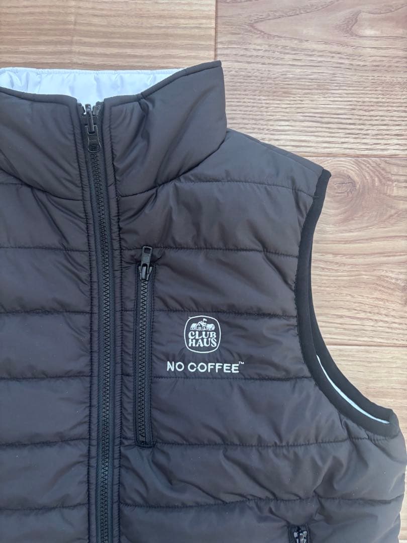 CLUBHAUS NO COFFEE ブラックダウンベスト メンズ
