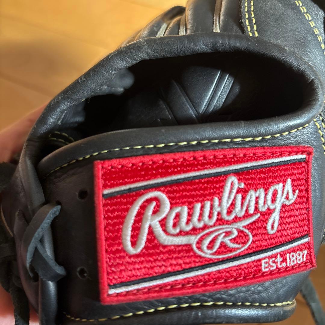 Rawlings 黒 野球グローブ レースアップ
