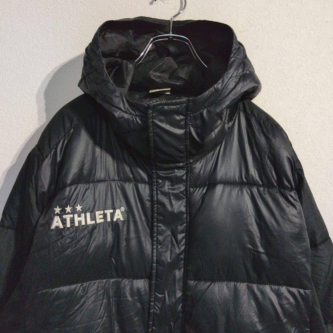 ATHLETA　フーディー　中綿ジャケット　ベンチコート　黒　メンズ Ｌ