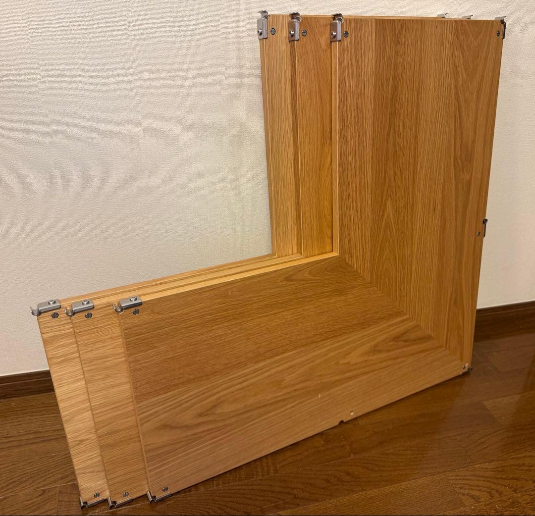 無印良品 ステンレスユニットシェルフ・追加棚・コーナータイプ／オーク材