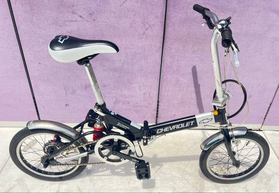 CHEVROLET 折りたたみ自転車 ブラック・シルバーシボレー16インチ