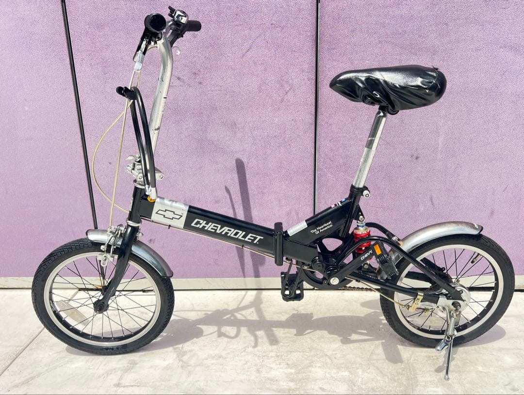 CHEVROLET 折りたたみ自転車 ブラック・シルバーシボレー16インチ