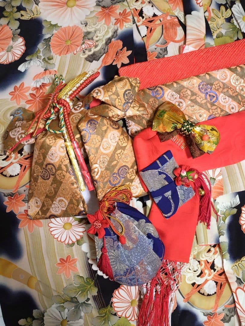 ☆貴重アンティーク・作り帯・箱セコ・巾着・被布・こっぽり☆