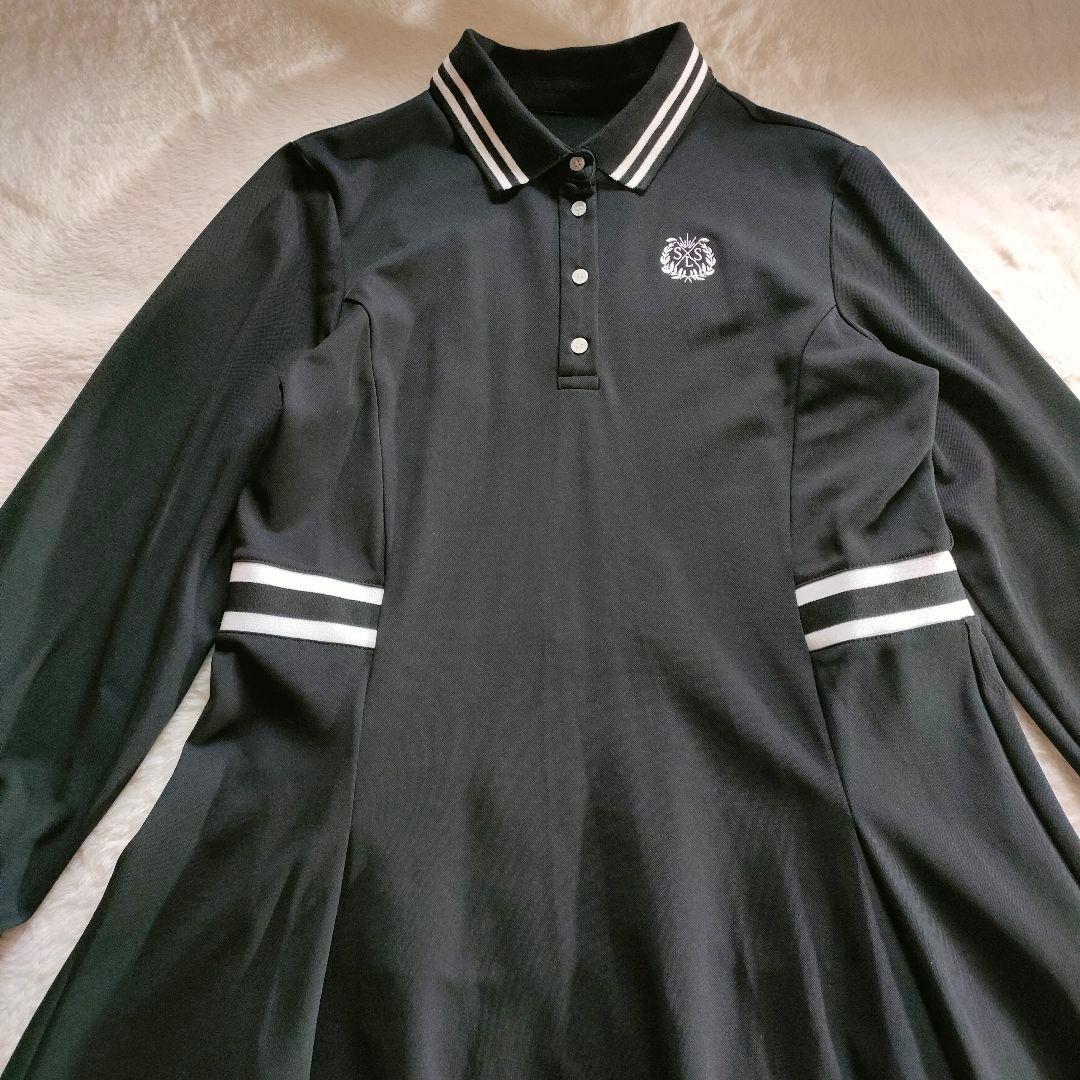 【✨極美品✨】ソルソレイユ◎ラインリブポロワンピース Lサイズ
