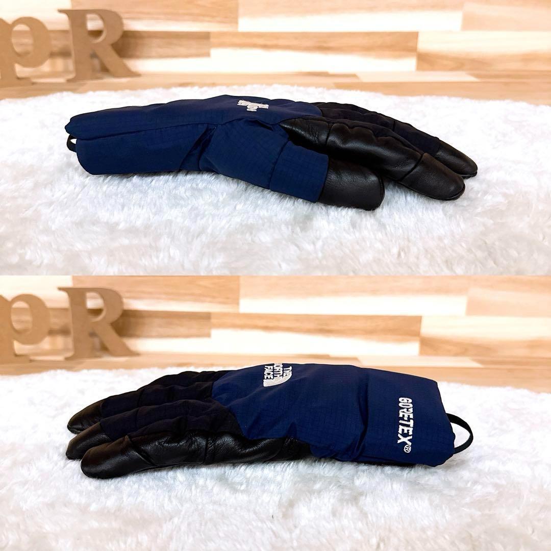 美品【ノースフェイス】ゴアテックス グローブ スノボ スキー マウンテンXS 紺