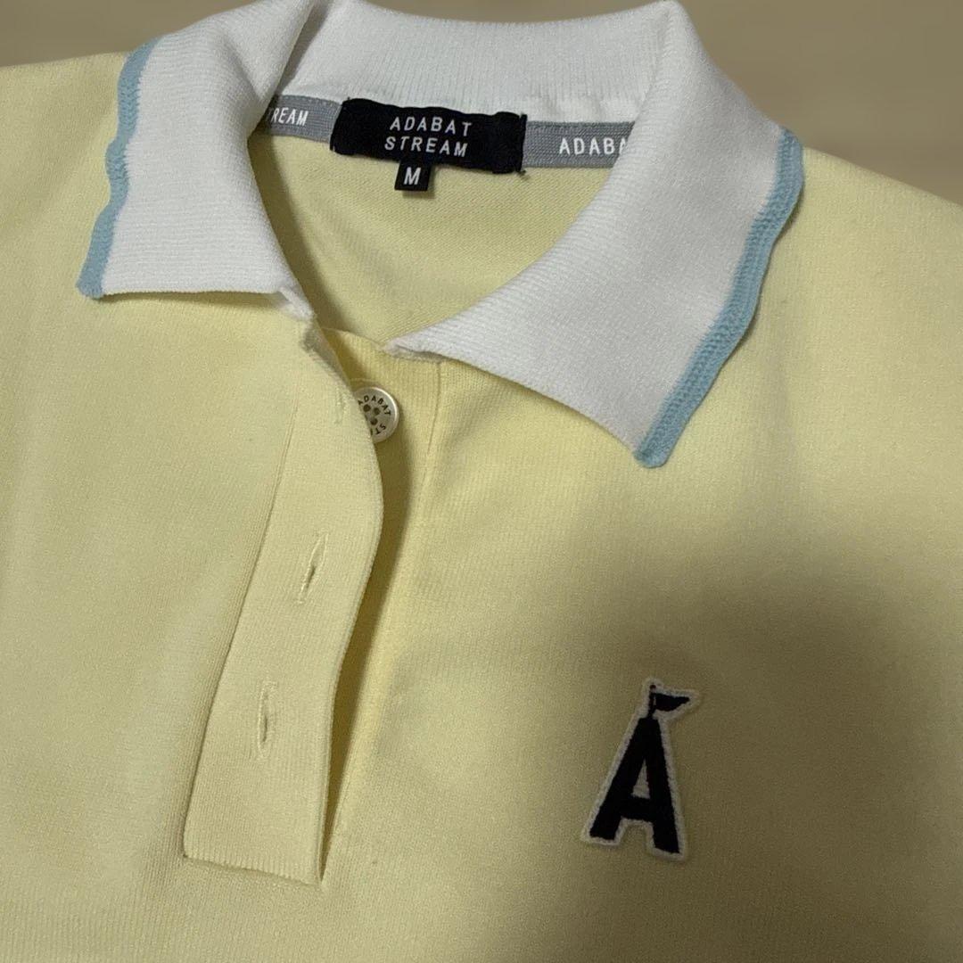 ADABAT STREAM ポロシャツ Mサイズ イエロー　ゴルフ　golf